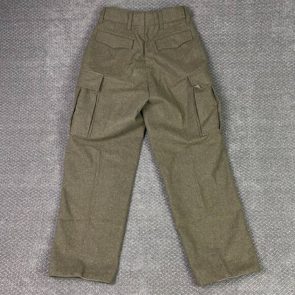 NWOT Vintage 1962 M&S German Military Pants Mens 28 x 30 Olive Cargo Wool Heavy - Picture 5 of 14